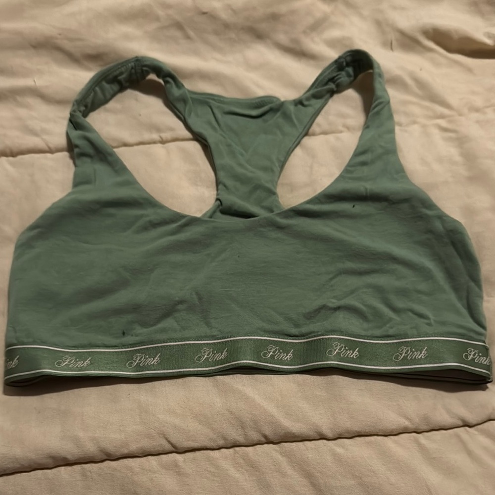 PINK Victoria's Secret Women's Green Sports Bra